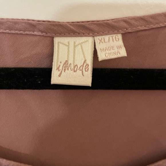 NK imode 100% silk Chemise and Robe Set Mauve Embroidery Floral Mesh L/XL - Picture 2 of 9